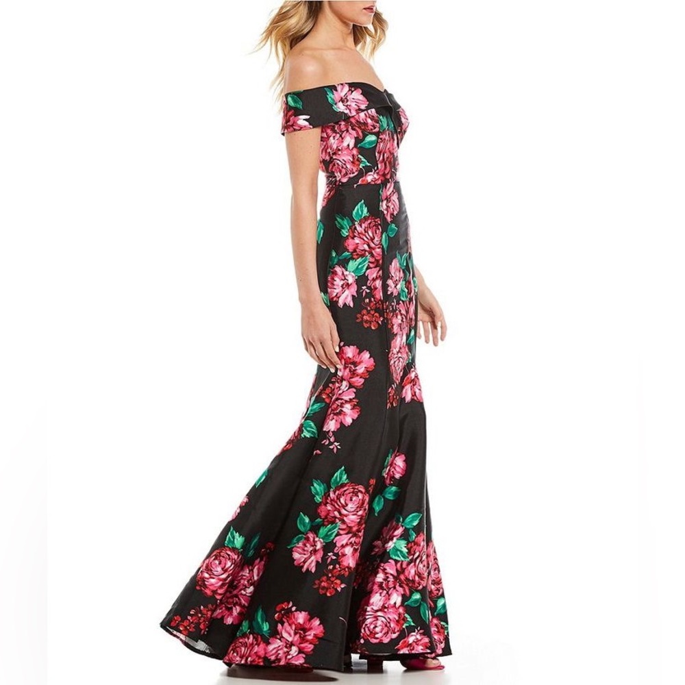 Off the shoulder floral formal gown / prom dress